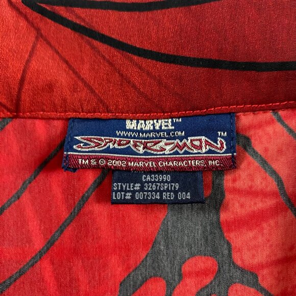 Vintage 2002 Spiderman Movie Shirt Mens Small All Over Print Button Up Marvel - Picture 6 of 11